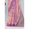 Generic Women's Linen Digital Print Saree With Unstitched Blouse 5.5Mtr (Purple) - Image 3
