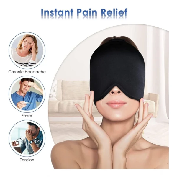 Fabric, Gel Migraine Relief Cap (Black) - Image 3
