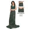 Women's Zalar Lace Georgette Printed Ready-to-Wear Saree With Unstitched Blouse 5.5 Mtr (Green) - Image 2