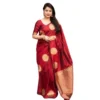 Women's Silk Printed Saree With Unstitched Blouse 5.5Mtr (Red)