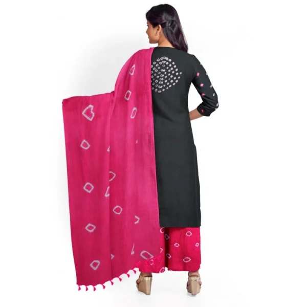 Women's Rayon Printed Unstitched Salwar Suit Material With Dupatta 2.3Mtrs (Grey) - Image 3