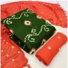 Women's Rayon Printed Unstitched Salwar Suit Material With Dupatta 2.3Mtrs (Mehendi Green) - Image 2
