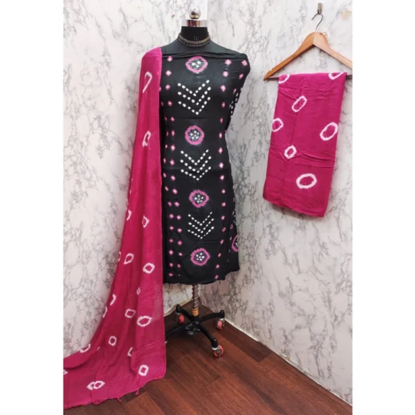 Women's Rayon Printed Unstitched Salwar Suit Material With Dupatta 2.3Mtrs (Grey) - Image 2