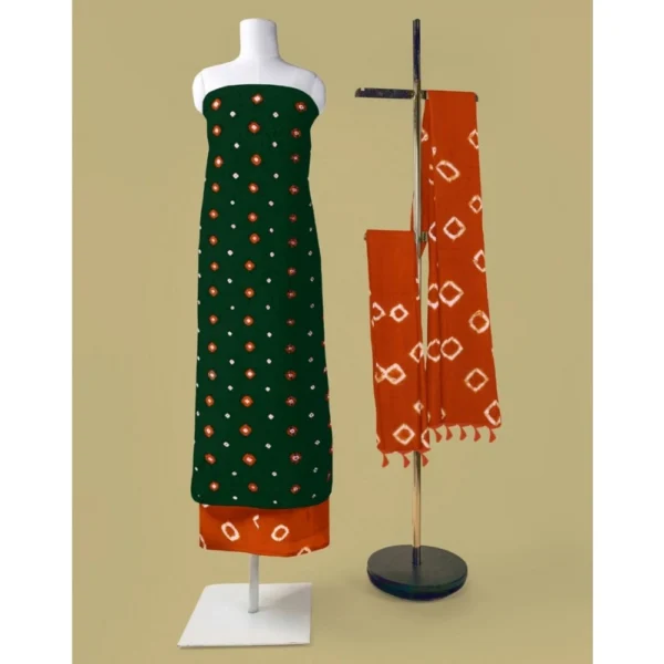 Women's Rayon Printed Unstitched Salwar Suit Material With Dupatta 2.3Mtrs (Green) - Image 2