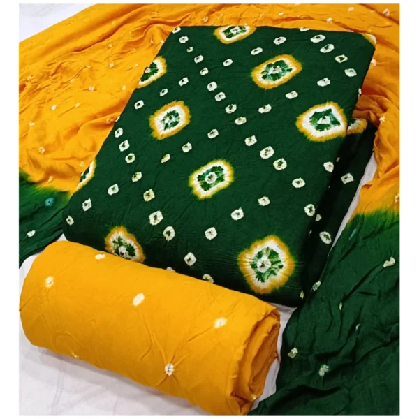 Women's Rayon Printed Unstitched Salwar Suit Material With Dupatta 2.3Mtrs (Green) - Image 2