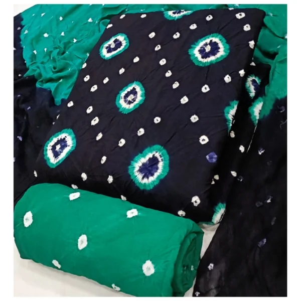 Women's Rayon Printed Unstitched Salwar Suit Material With Dupatta 2.3Mtrs (Black) - Image 2