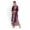 Women's Rayon Printed Unstitched Salwar Suit Material With Dupatta 2.3Mtrs (Wine)