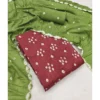 Women's Cambric Cotton Printed Unstitched Salwar Suit Material With Dupatta 2.3Mtrs (Green) - Image 3