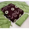 Women's Rayon Printed Unstitched Salwar Suit Material With Dupatta 2.3Mtrs (Coffee) - Image 2