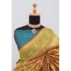 Generic Women's Banarasi Printed Saree With Unstitched Blouse 5.5Mtr (Golden) - Image 3