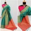 Generic Women's Banarasi Printed Saree With Unstitched Blouse 5.5Mtr (Rama) - Image 3