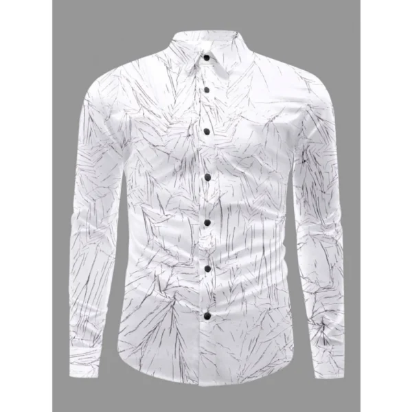 Men's Casual PollyCotton Textured Full Sleeve Collar Shirt (Black)