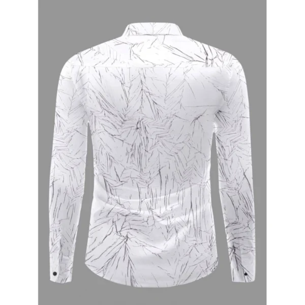 Men's Casual PollyCotton Textured Full Sleeve Collar Shirt (Black) - Image 4