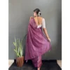 Women's Chiffon Woven Bollywood Saree With Unstitched Blouse (5.5Mtr, Purple) - Image 2
