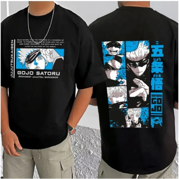 Men's Casual Cotton Blend Printed Round Neck Half Sleeve T-Shirt (Black) - Image 3