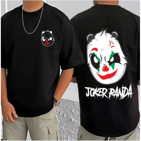Men's Casual Cotton Blend Printed Round Neck Half Sleeve T-Shirt (Black) - Image 3