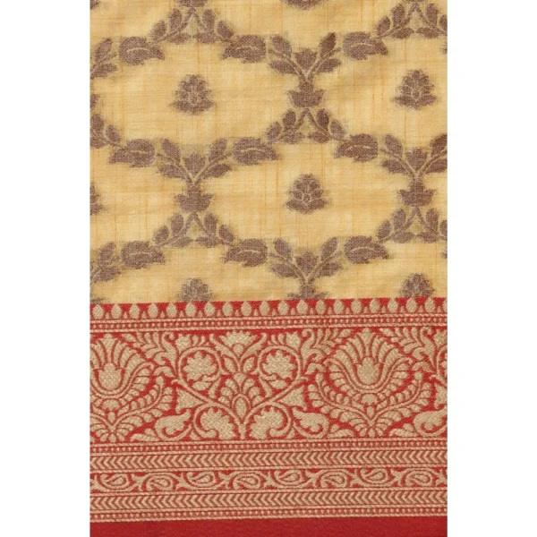  Women's Chanderi Cotton Printed Saree With Unstitched Blouse (Yellow, 5-6 Mtrs) - Image 3
