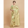  Women's Linen Printed Saree With Unstitched Blouse (Pista, 5-6 Mtrs) - Image 2