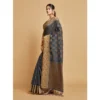  Women's Chanderi Cotton Printed Saree With Unstitched Blouse (Grey, 5-6 Mtrs) - Image 4