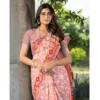  Women's Cotton Printed Saree With Unstitched Blouse (Peach, 5-6 Mtrs) - Image 4