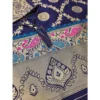 Women's Banarasi Silk Printed Unstitched Salwar Suit Material With Dupatta (Navy Blue, 3Mtrs) - Image 2