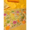 Women's Banarasi Silk Printed Unstitched Salwar Suit Material With Dupatta (Yellow, 3Mtrs) - Image 2