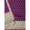 Women's Banarasi Silk Printed Unstitched Salwar Suit Material With Dupatta (Wine, 3Mtrs) - Image 3