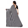 Women's Faux Georgette Printed Saree With Unstitched Blouse 5.5Mtr (Black) - Image 2