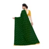Women's Georgette Printed Saree With Unstitched Blouse 5.5Mtr (Green) - Image 2