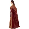 Women's Faux Georgette Printed Saree With Unstitched Blouse 5.5Mtr (Red) - Image 3