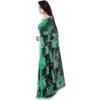 Women's Faux Georgette Printed Saree With Unstitched Blouse 5.5Mtr (Green) - Image 3