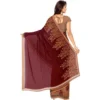 Women's Faux Georgette Printed Saree With Unstitched Blouse 5.5Mtr (Red) - Image 2