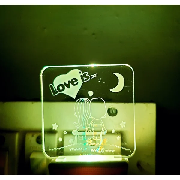 Love Is With Half Moon AC Adapter Night Lamp - Image 2