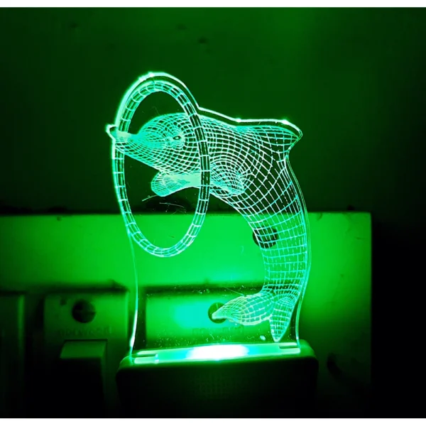 Circle With Dolphin AC Adapter Night Lamp - Image 3