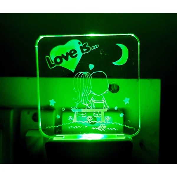 Love Is With Half Moon AC Adapter Night Lamp - Image 3