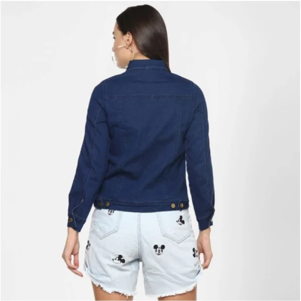 Women's Denim Taping Long Sleeve Jacket (Blue) - Image 2