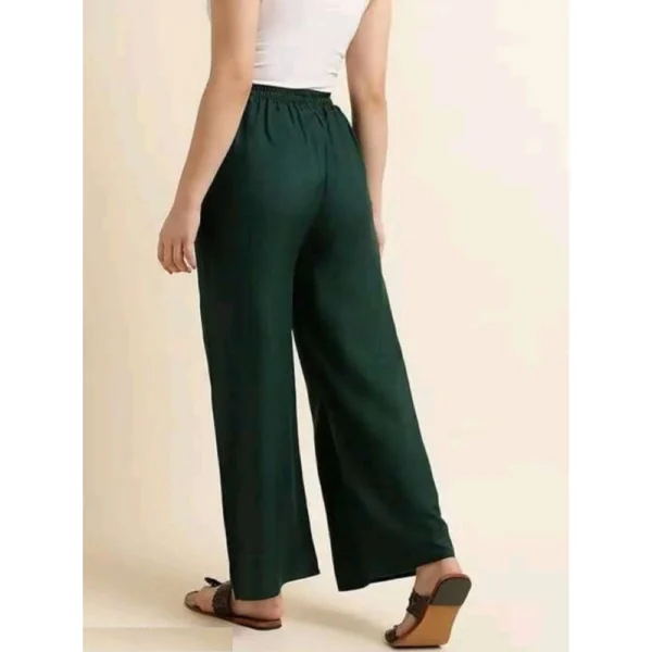 Women's Casual Rayon Solid Ankle Length Palazzo (Green, Free Size) - Image 2