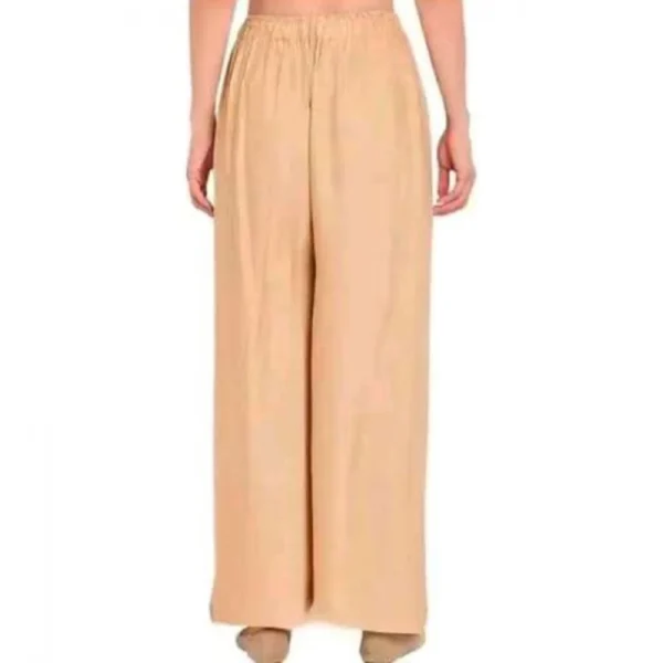 Women's Casual Rayon Solid Ankle Length Palazzo (Golden , Free Size) - Image 2