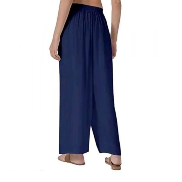 Women's Casual Rayon Solid Ankle Length Palazzo (Navy Blue , Free Size) - Image 2