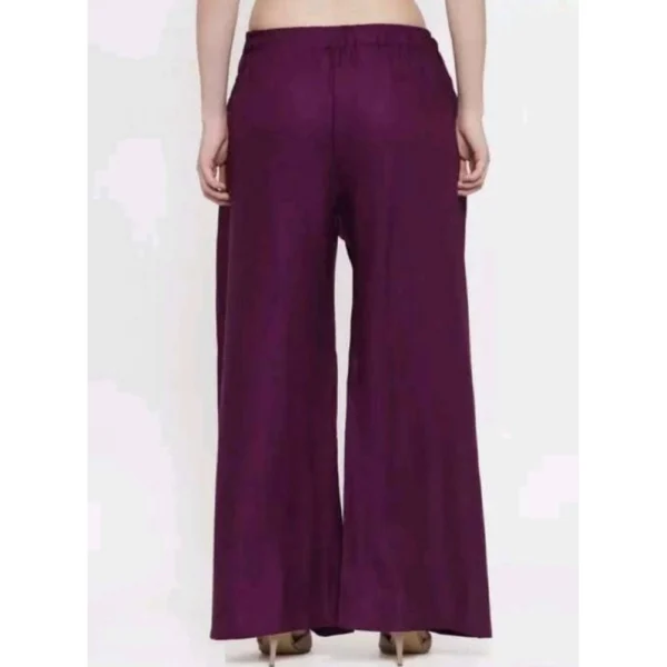 Women's Casual Rayon Solid Ankle Length Palazzo (Purple, Free Size) - Image 2