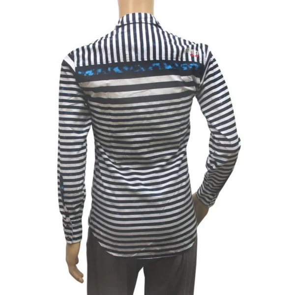 Mens Cotton Casual Men Shirts (Blue, White, XS) - Image 3