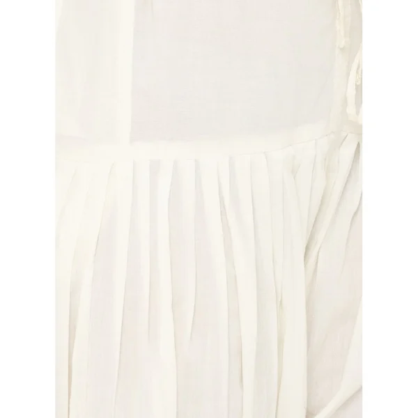 Women's Cotton Solid Patiyala (Color:Half White) - Image 2