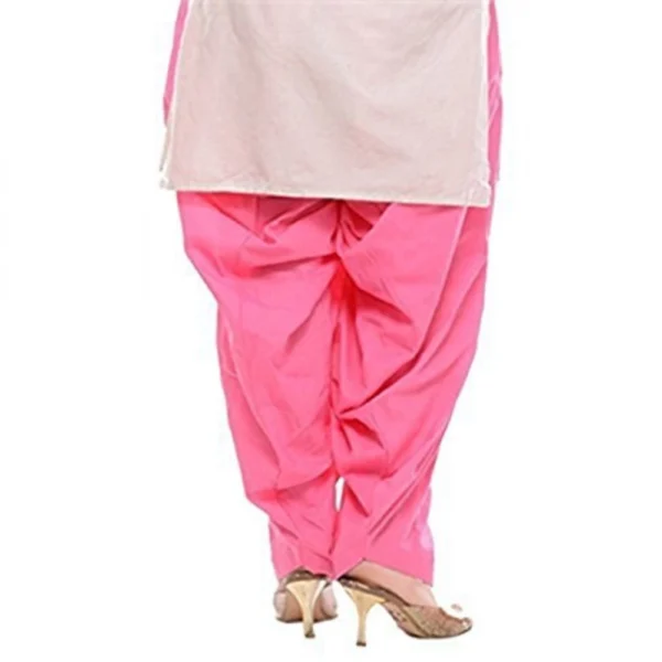 Women's Cotton Solid Patiyala (Color:Baby Pink) - Image 2