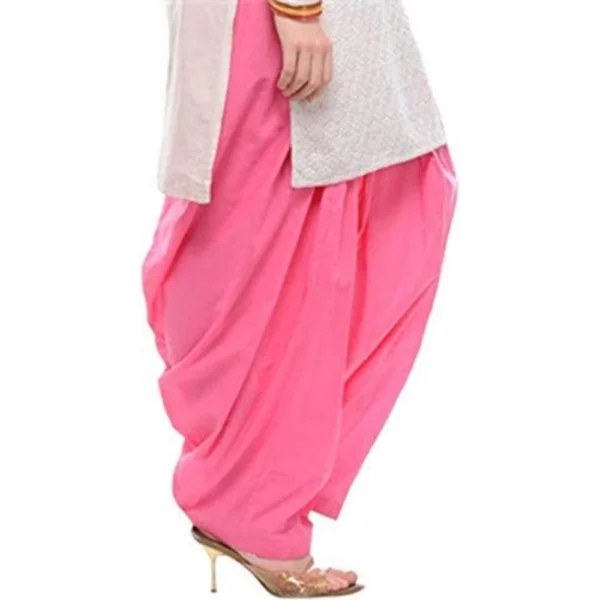 Women's Cotton Solid Patiyala (Color:Baby Pink) - Image 5