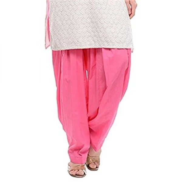 Women's Cotton Solid Patiyala (Color:Baby Pink) - Image 3