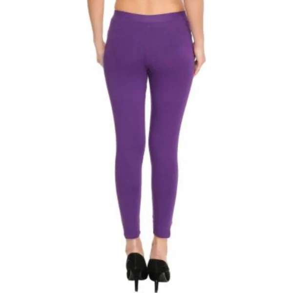 Women's Cotton Leggings (Color:Purple) - Image 2