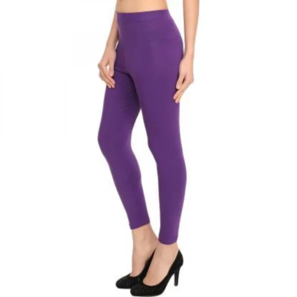 Women's Cotton Leggings (Color:Purple) - Image 5