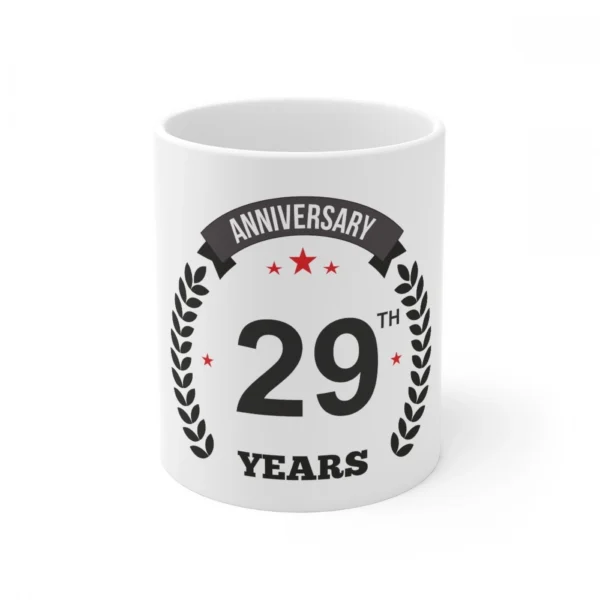 Ceramic 29th Anniversary Printed Coffee Mug (Color: White, Capacity:330ml)