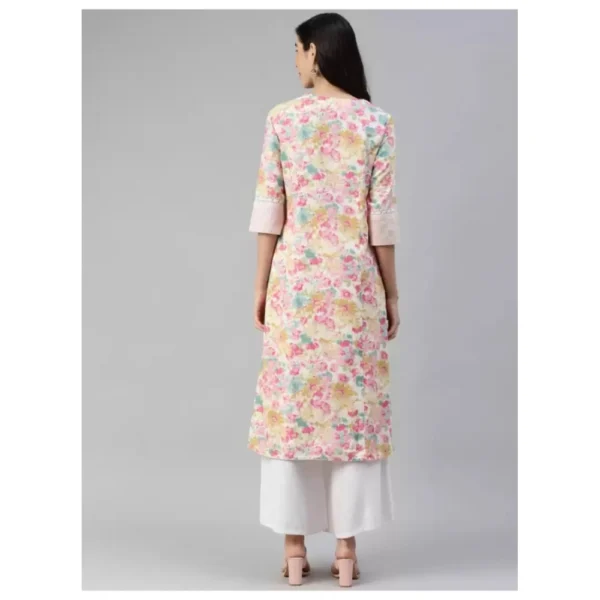 Women's Cotton Printed  Straight Kurti (Multicolor, Cotton) - Image 5