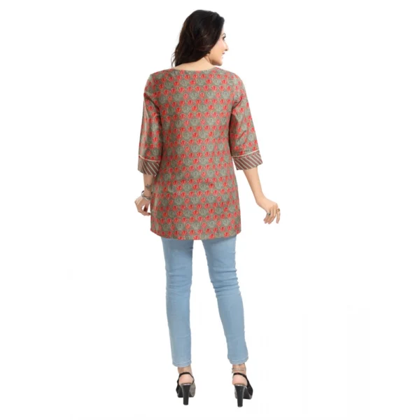 Women's 3/4th Sleeve Viscose Blend Tunic Short Top (Multicolor) - Image 6